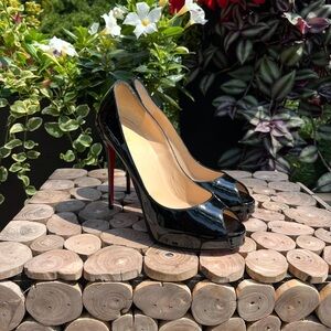 Christian Louboutin 'New Very Prive 120' Black Patent Leather 38.5
